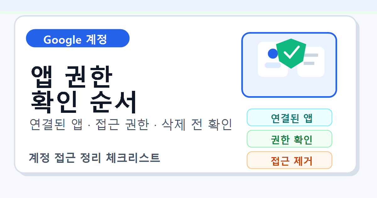 Google 계정 연결된 앱 권한 확인과 접근 제거 순서