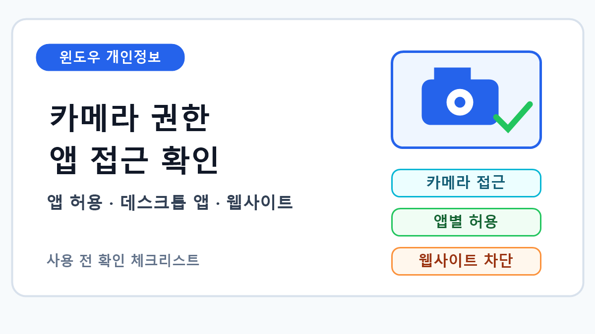 윈도우 카메라 권한과 앱 접근 기록 확인 순서 7단계