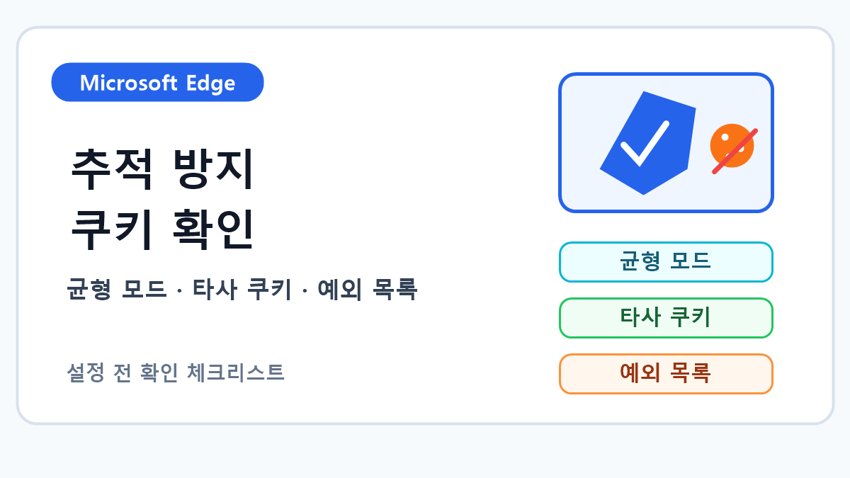 Microsoft Edge 추적 방지와 타사 쿠키 설정 확인 순서 7단계
